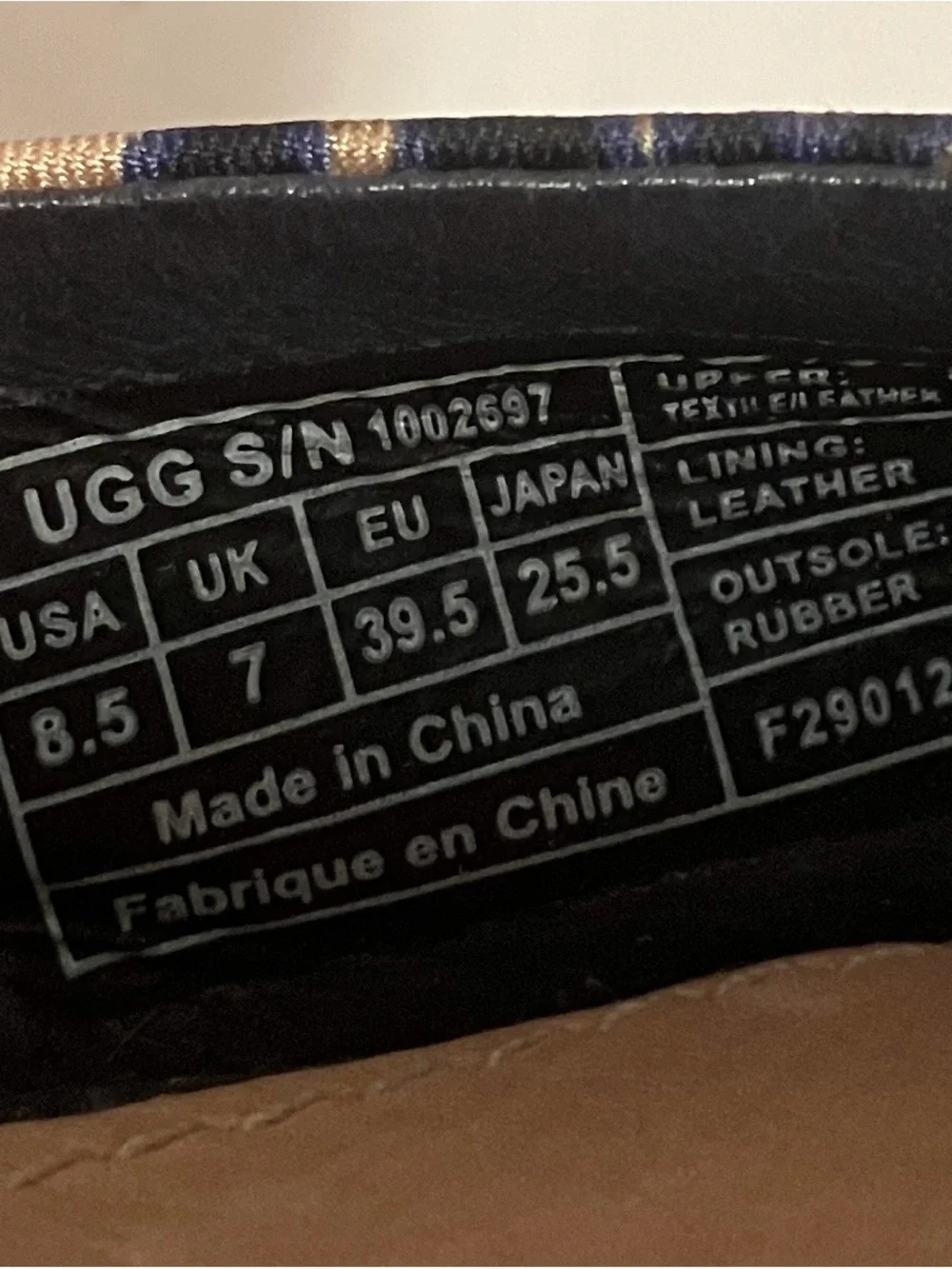 UGG Navy and Beige Printed Espadrille Wedge Sandals with Ankle Ties